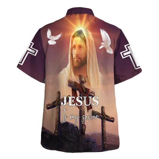 UniJames Jesus Face Jesus Is My Savior Hawaiian Shirt - Christian Hawaiian Shirt - Religious Hawaiian Shirts