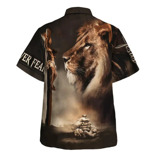 UniJames Jesus Faith Over Lion Hawaiian Shirt - Best Hawaiian Shirts - Christian Hawaiian Shirt
