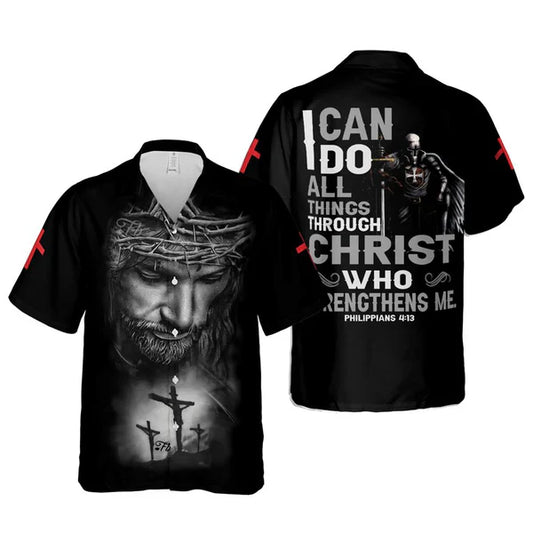 UniJames Jesus I Can Do All Things Through Christ Hawaiian Shirts - Religious Hawaiian Shirts - Hawaiian Christian For Men Women