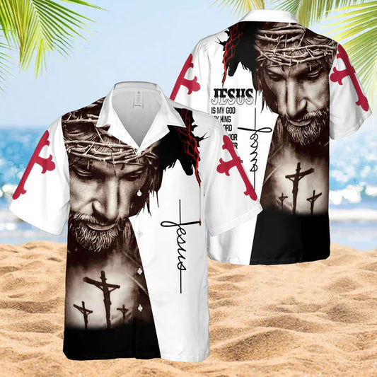 UniJames Jesus Is My God My Life All My Everything Hawaiian Shirt - Christian Hawaiian Shirt for Men Women