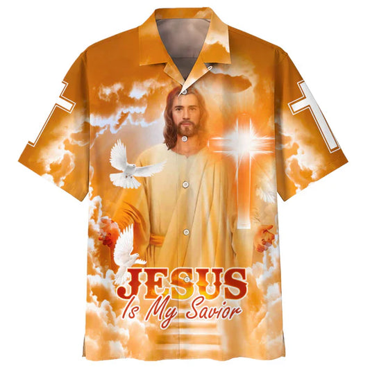 UniJames Jesus Is My Savior Hawaiian Shirt - Jesus Christ In Heaven Hawaiian Shirts - Christian Hawaiian Shirt - Jesus Hawaiian Shirts