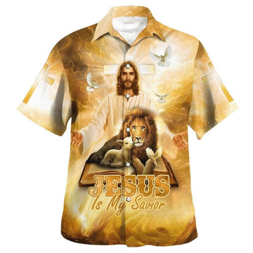 Unique Jesus Lion And The Lamb Jesus Is My Savior Hawaiian Shirt