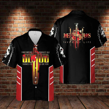UniJames Jesus Lion I May Not Be Perfect Hawaiian Shirts - Religious Hawaiian Shirts - Hawaiian Christian For Men Women