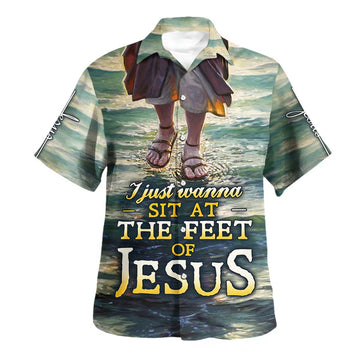 UniJames Jesus Walk On The Water The Feet Of Jesus Hawaiian Shirt - Christian Hawaiian Shirt - Religious Hawaiian Shirts