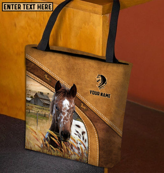Unijames Appaloosa Horse Farm Lovers Custom Name 3D Tote Bag