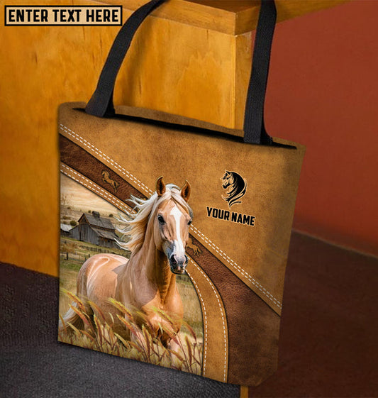 Unijames Palomino Horse Farm Lovers Custom Name 3D Tote Bag