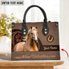 Unijames Palomino Horse Never Walk Alone Custom Name 3D Leather Handbag