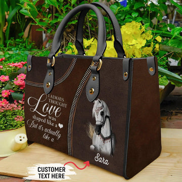 Unijames Horse Lovers Carving Leather Pattern Custom Name 3D Leather Handbag