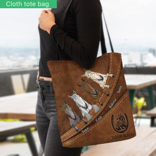 Unijames Horse Lovers Custom Name 3D Tote Bag