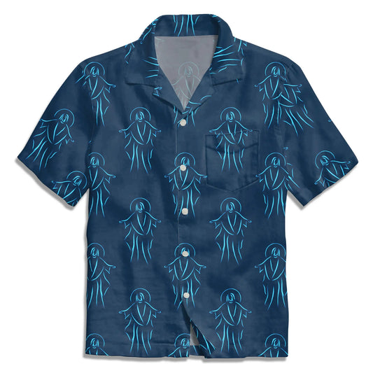 UniJames Line Drawing Jesus Christian Hawaiian Shirt