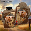 Uni Texas Longhorn Personalized Name, Farm Name 3D Mix Leather Pattern Hoodie