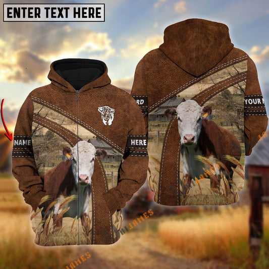 Uni Hereford Custom Name On Sleeve 3D Hoodie