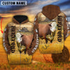 Uni Personalized Name Farm Hereford Cattle Brown Hoodie