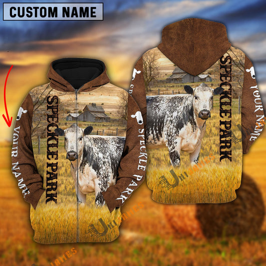 Uni Personalized Name Farm Speckle Park Brown Hoodie