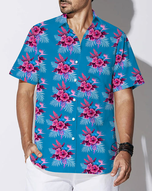 UniJames Comfort Hibiscus (Miami) Button Down For Men