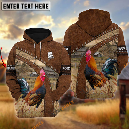 Uni Rooster Custom Name On Sleeve 3D Hoodie