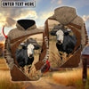 Uni Black Baldy Personalized Name, Farm Name 3D Mix Leather Pattern Hoodie