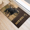 Uni Black Angus Custom Name Leather Pattern Doormat