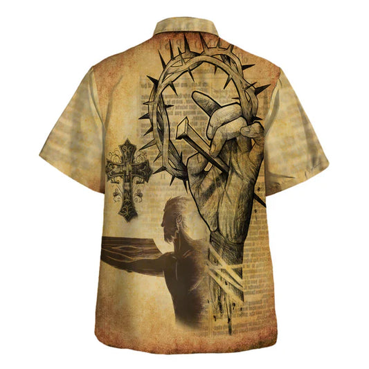 UniJames Nail Christ's Crucifixion Cross Hawaiian Shirt - Christian Hawaiian Shirt - Religious Hawaiian Shirts