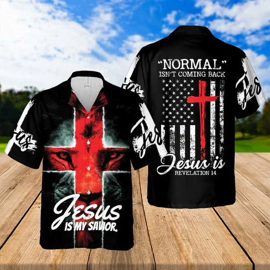 UniJames Normal Isn't Coming Back Jesus Is Hawaiian Shirts - Religious Hawaiian Shirts - Hawaiian Christian For Men Women