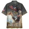 UniJames One Nation Under God Hawaiian Shirt - Jesus Eagle Flag Statue Of Liberty Hawaiian Shirts - Christian Hawaiian Shirt