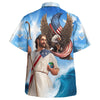 UniJames One Nation Under God Jesus Eagle American Hawaiian Shirt - Christian Hawaiian Shirt - Religious Hawaiian Shirts