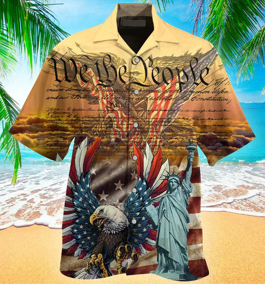 UniJames Patriotism American Eagle Colorful Good Quality Hawaiian Shirt - Christian Hawaiian Shirt for Men Women