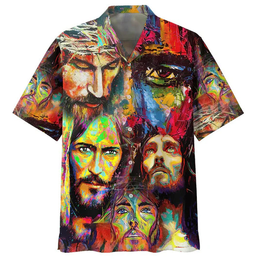 UniJames Pictures Of Jesus Christ Hawaiian Shirts - Christian Hawaiian Shirt - Jesus Hawaiian Shirts