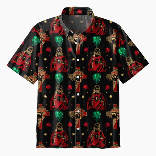 UniJames Red Jesus Christian Hawaiian Shirt