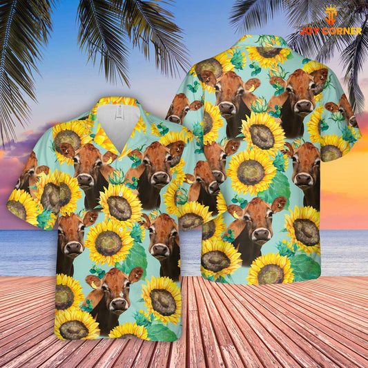 Unique Jersey Sunflowers Floral Farm 3D Hawaiian Shirt