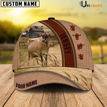Uni Jersey Farming Light Brown Personalized Name Cap