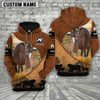 Uni Horse Farming Dark Brown Personalized 3D Hoodie