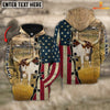 Uni Watusi On Farms Custom Name American Flag 3D Shirt
