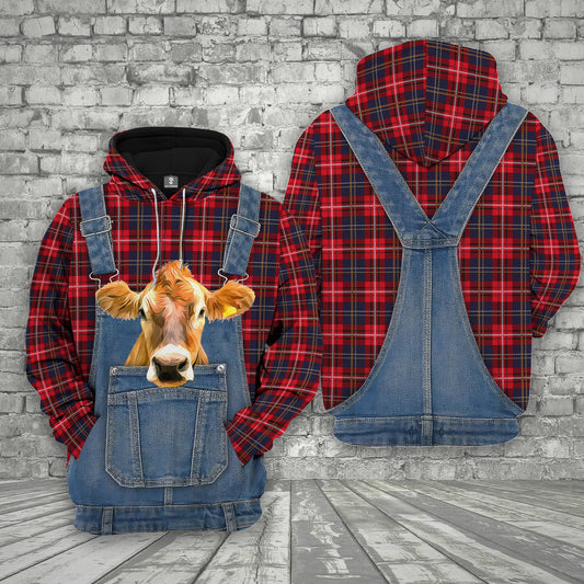 Unique Jersey Red Plaid Pattern 3D Shirts
