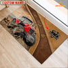 Uni Farm Personalized Name Red Tractor Doormat