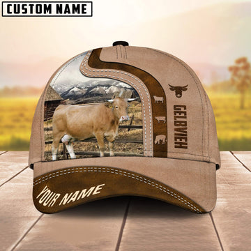 Uni Custom Name Gelbvieh Cattle Light Brown Cap