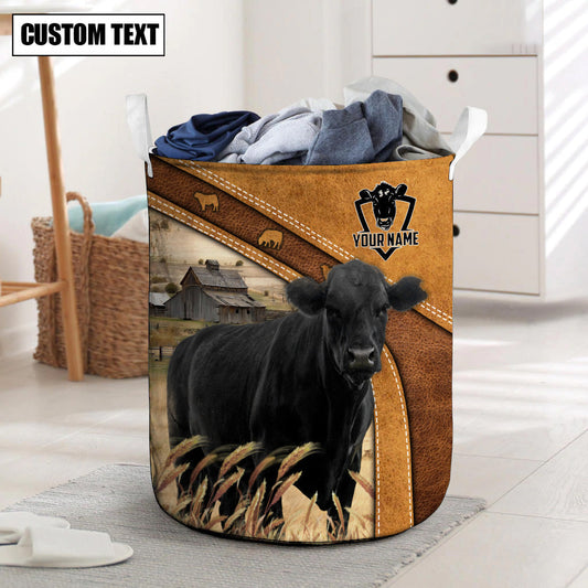 Uni Black angus Cattle Brown Custom Name Basket
