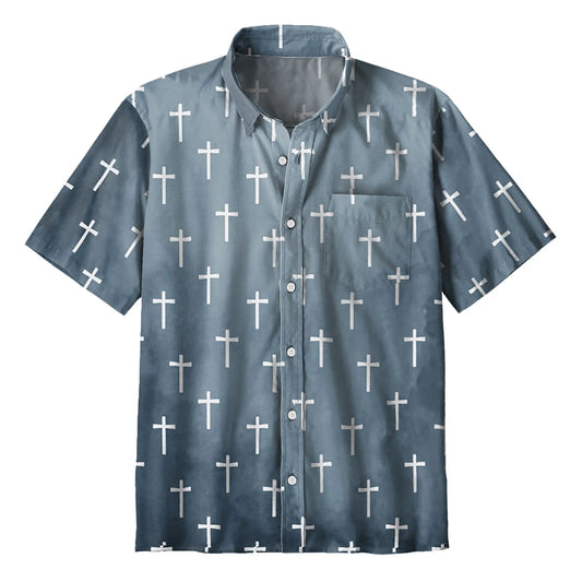 UniJames The Blue Cross Christian Hawaiian Shirt