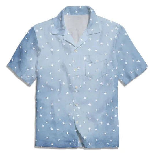 UniJames The Blue Starsbnw Christian Hawaiian Shirt