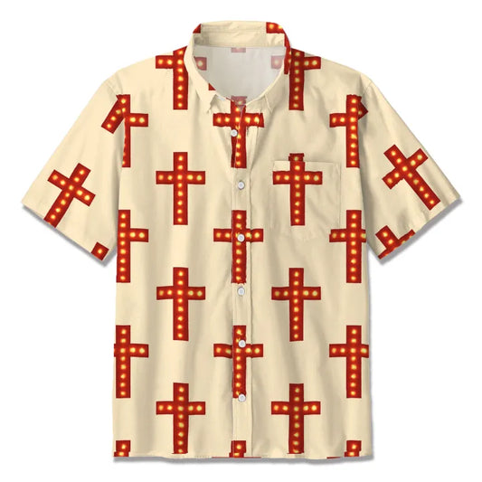 UniJames The Light Cross Christian Hawaiian Shirt