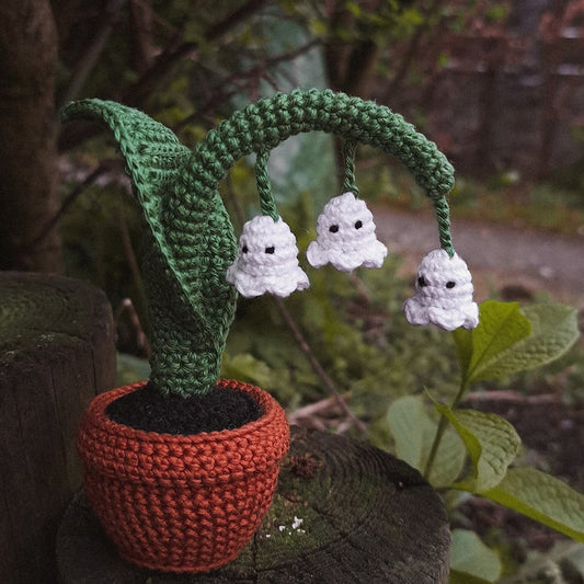 UniJames Lily of the Valley, Amigurumi Creepy Plant In A Pot, Handmade Crochet