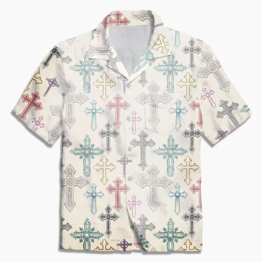 UniJames Vintage Cross Christian Hawaiian Shirt
