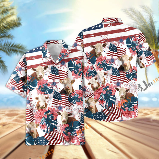 Uni Hereford Happy America Hawaiian Shirt