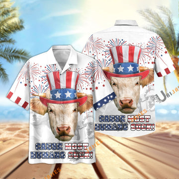 Uni Charolais Happy 4th July Hawaiian Shirt