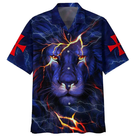 UniJames Way Maker Miracle Worker Promise Keeper Light In The Darkness My God That Is Who You Are Lion Hawaiian Shirt - Best Hawaiian Shirts - Christian Hawaiian Shirt