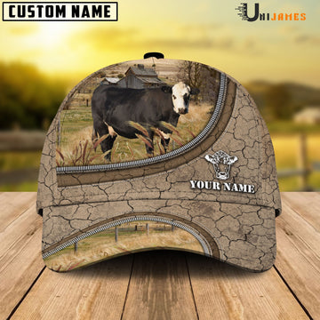 Uni Black Hereford Happiness Farming Life Customized Name Cap