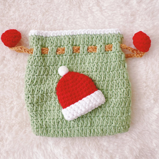 UniJames Santa Hat Pouch Handmade Crochet