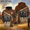 Uni Holstein Custom Name On Sleeve 3D Hoodie