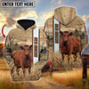 Uni Red Angus Happy Farm Life Personalized Name, Farm Name 3D Hoodie