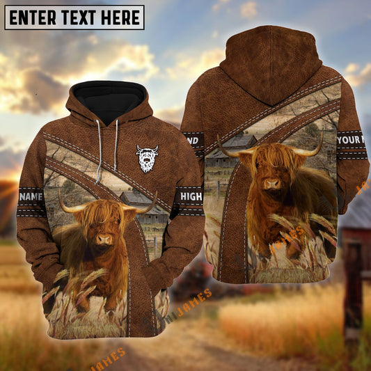 Uni Highland Custom Name On Sleeve 3D Hoodie